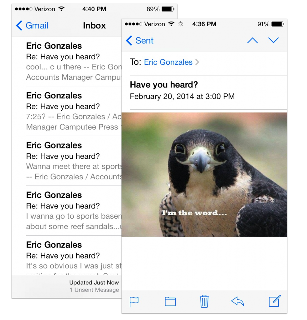 Default mail client in iOS message-detail